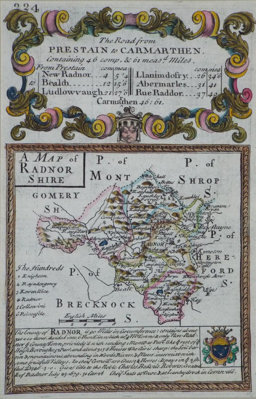 Map of Radnorshire - Owen & Bowen